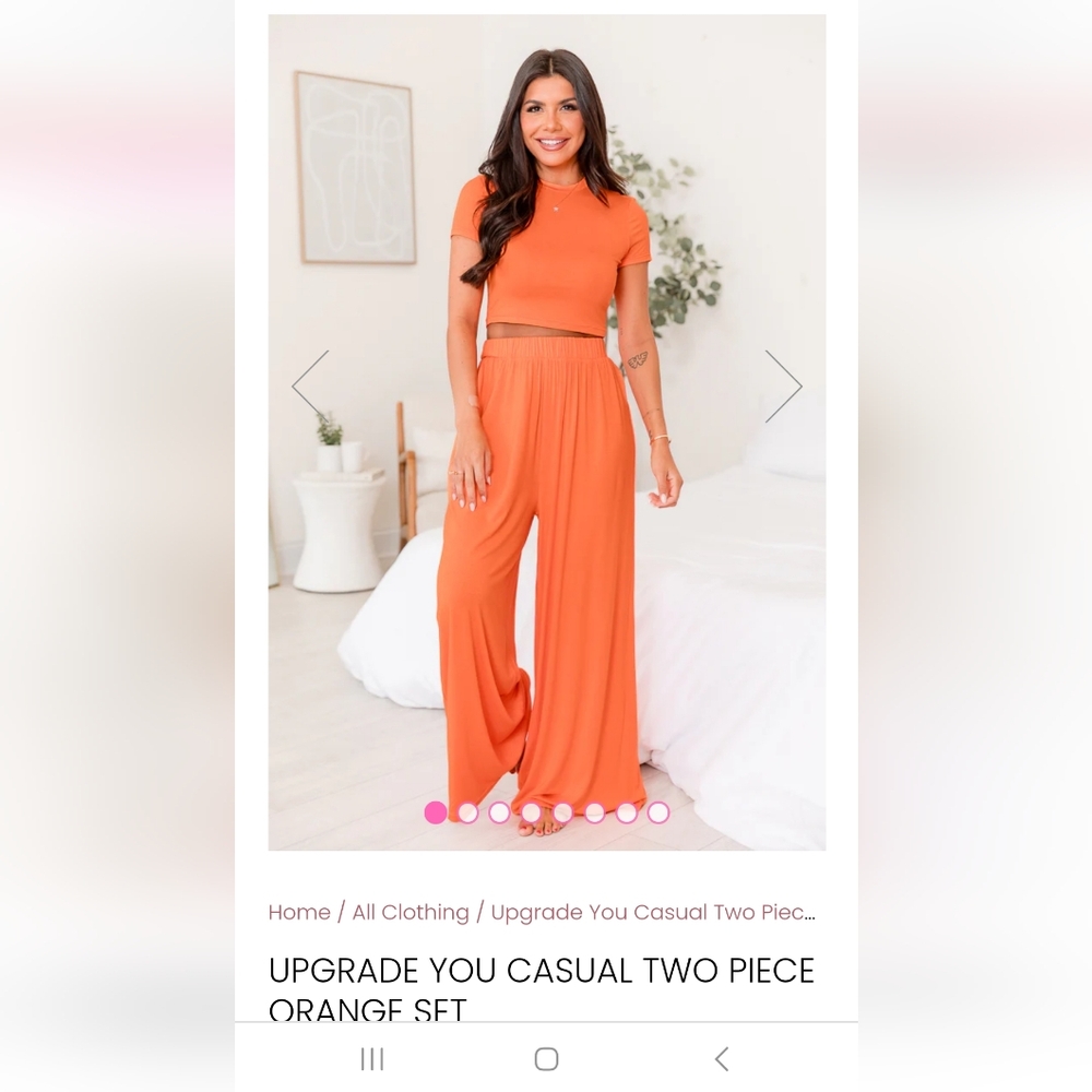 UPGRADE YOU CASUAL TWO PIECE ORANGE SET Size Small from Pinklily!